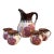 The Jarro De Barro Terra Cotta Clay Pottery Art pitcher set features a vintage, hand-painted design in a round, multicolor...