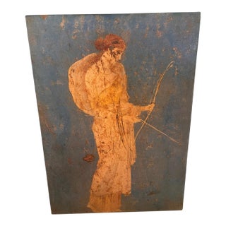 Vintage Greco-Roman Diana the Huntress Fresco-Style Wall Art For Sale