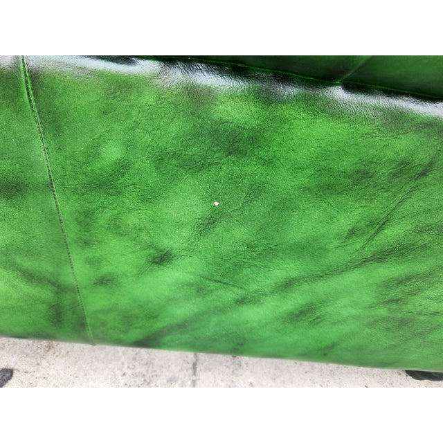 1980s Green Chesterfield Leather Sofa For Sale - Image 9 of 12