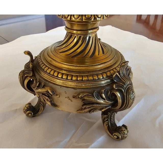 Early 20th Century Louis XV Style Gilt Bronze and Marble Trifid Centerpiece For Sale - Image 5 of 9