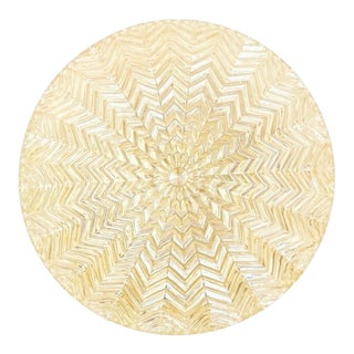 Mid-Century/Art Deco Geometric Amber Glass Ceiling Light/Flush Mount From Limburg, Germany, 1970s For Sale