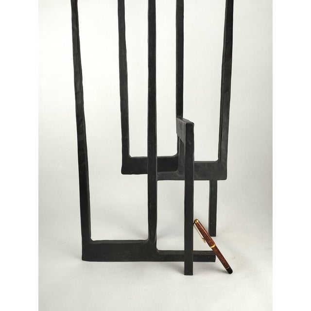 Large Brutalist Wrought Iron Floor Candlestick, 1960s For Sale - Image 9 of 11