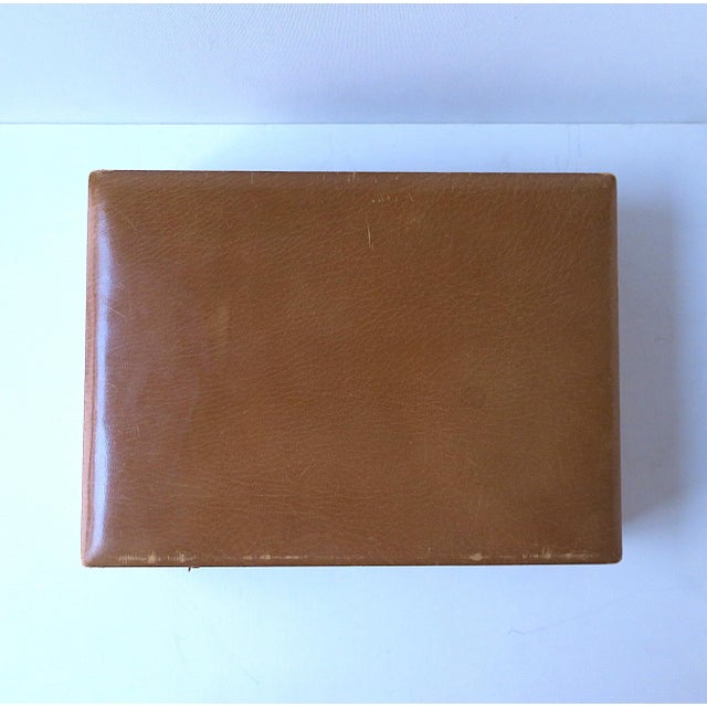 Leather Jewelry Box Made in Spain, Similar to Italian For Sale - Image 9 of 12