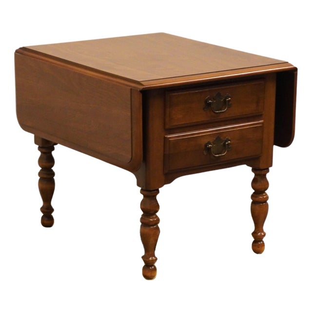 Ethan Allen Heirloom Nutmeg Maple Colonial Early American 37" Drop Leaf Pembroke Accent End Table 10-8644p For Sale