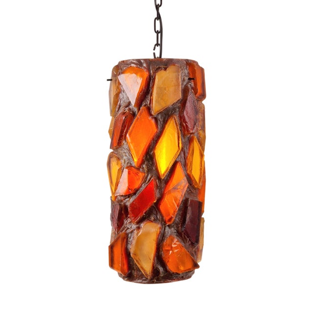 Brutalist Acrylic Swag Pendant Glass, 1960s For Sale