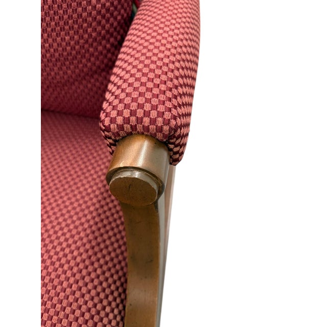 Wood Late 20th Century Oversized Red Armchair For Sale - Image 7 of 8