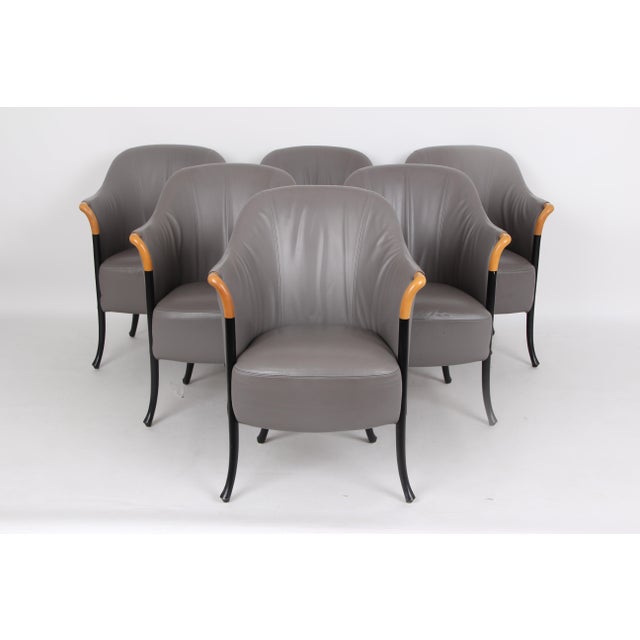 Italian Progetti Armchairs by Umberto Asnago for Progetto Arcadia, 1980s, Set of 6 For Sale - Image 18 of 18