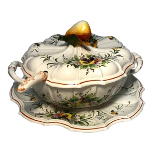 Vintage Italian Soup Tureen with Serving Plate- 4 Pieces