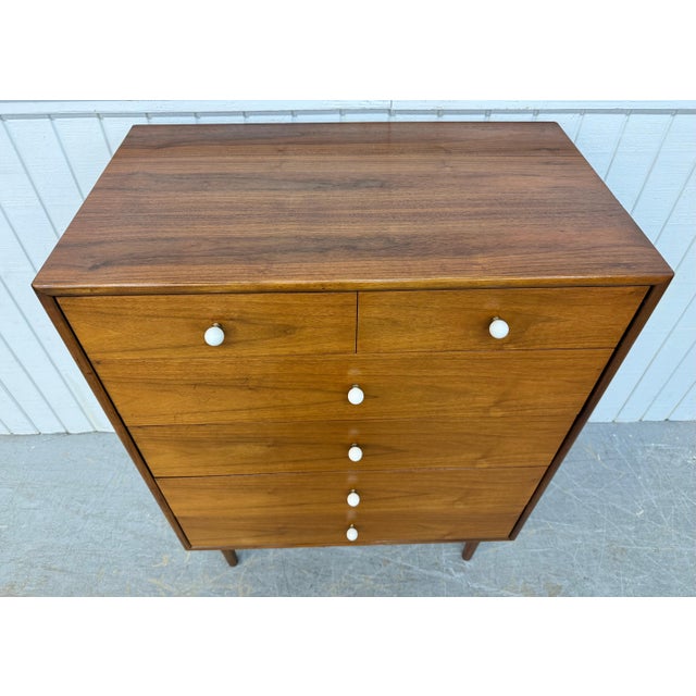 Mid-Century Modern Drexel Declaration Walnut High Chest For Sale In Philadelphia - Image 6 of 10