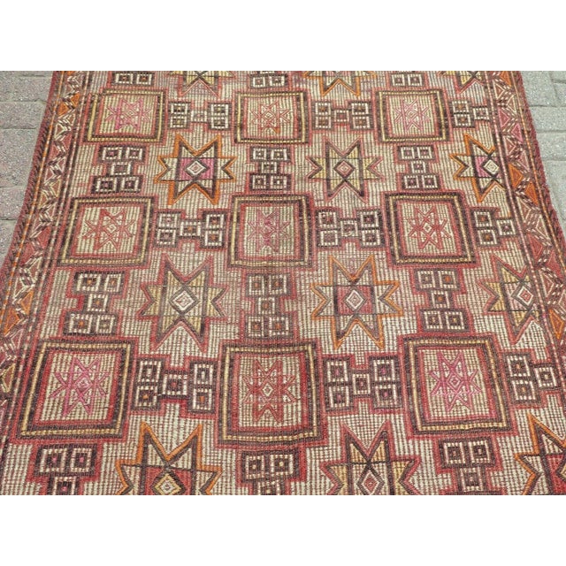 Tribal 1960s Embroidered Turkish Kilim - 55"x113" For Sale - Image 3 of 11