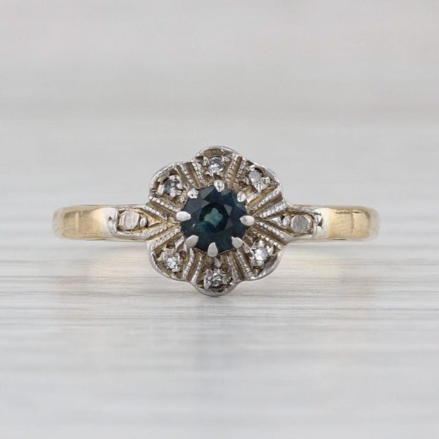 Gemstone Information: - Natural Sapphire - Carats - 0.26ct Cut - Round Brilliant Color - Dark Blue Treatment - Heated...