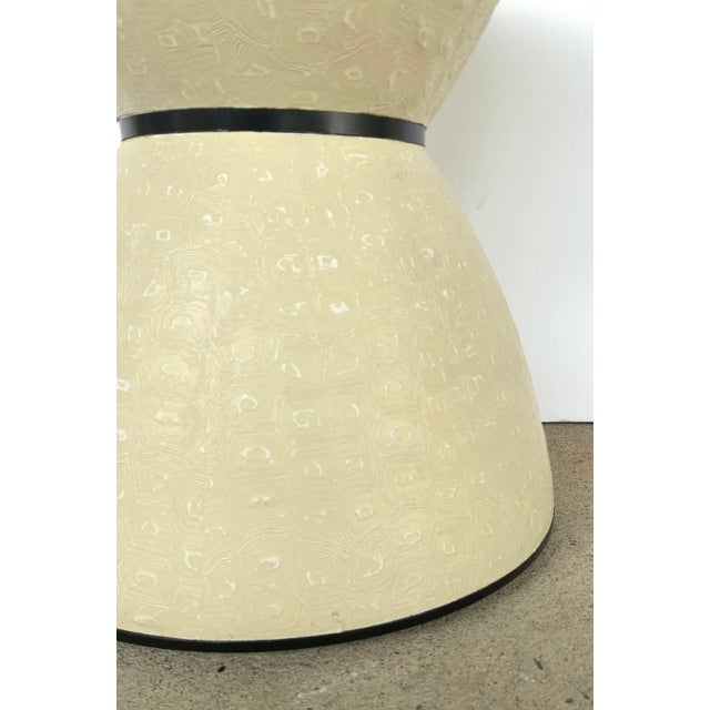 Modern Made Goods Textured Cream Vinyl Ryleigh Stool For Sale - Image 3 of 4