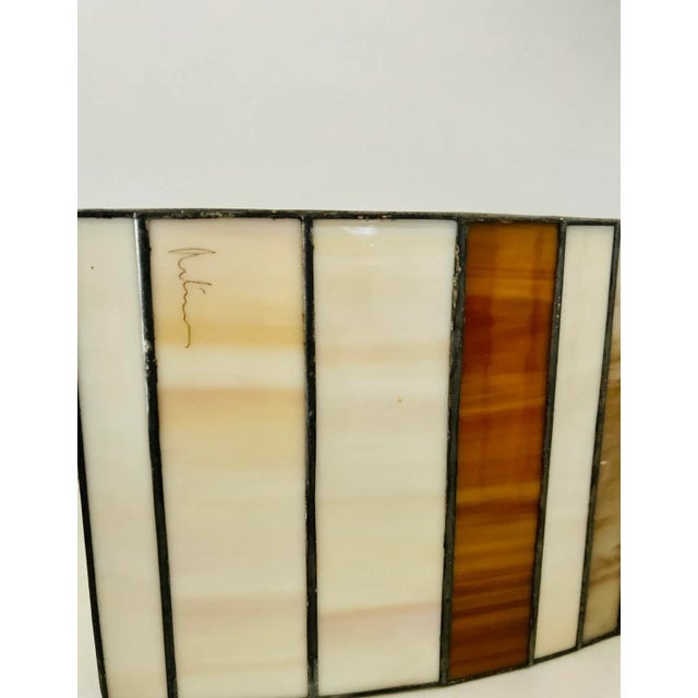 Arts & Crafts 1970s Retro Art Glass Signed Lampshades - a Pair For Sale - Image 3 of 5