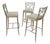 Cast Aluminum set of 3 Faux Bamboo Bar Stools New Alcantera Fabric Upholstery For Sale