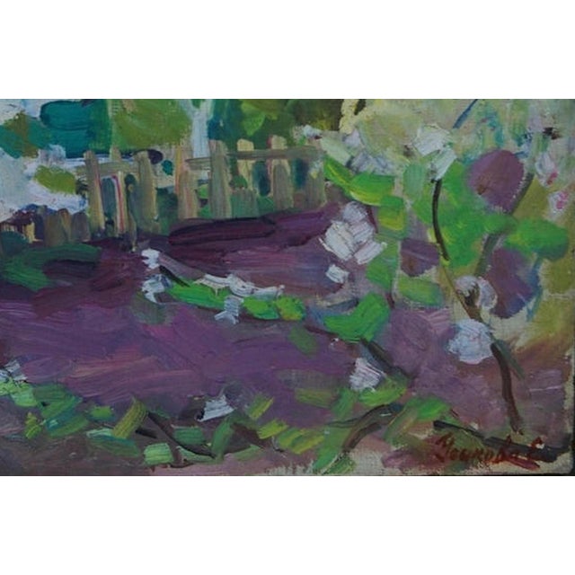 Vintage Spring Oil Painting: Ukrainian Rural Landscape, Impressionism 40-60 For Sale - Image 6 of 6