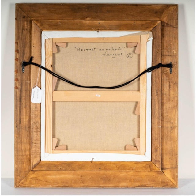 Post Modern Oil Painting "Bouquet Au Mirroir", Claude Hemeret (1929 -) For Sale - Image 10 of 10