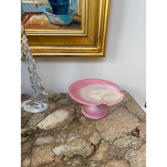 Late 19th Century Antique 1891 Wedgwood Pink Majolica Nautilus Shell Cake Stand For Sale - Image 5 of 10