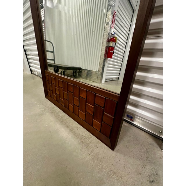 Mid-Century Modern 1970s Paul Evan’s Style Tabago Brutalist Mirror For Sale - Image 3 of 3