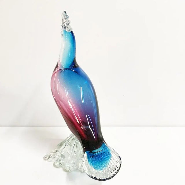 Vintage Murano Glass Decorative Bird, 1960s For Sale - Image 4 of 5