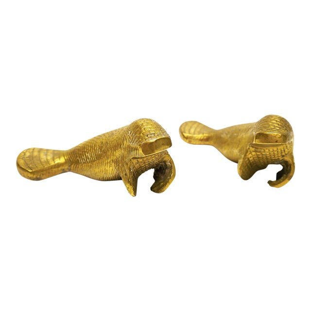 Pair of Brass Manatee For Sale