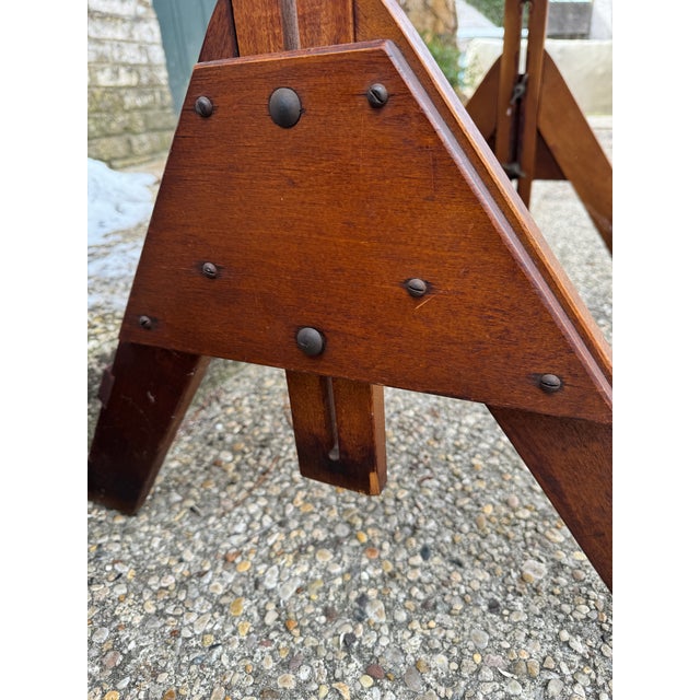 1930s Vintage Adjustable Wood Drafting Table For Sale In New York - Image 6 of 12