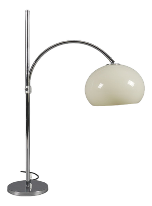 Space Age Chrome and Plastic Adjustable Arch Floor Lamp, Italy, 1970s