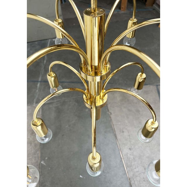Vintage German Brass Chandelier from Star Leuchten, 1970s For Sale - Image 5 of 18