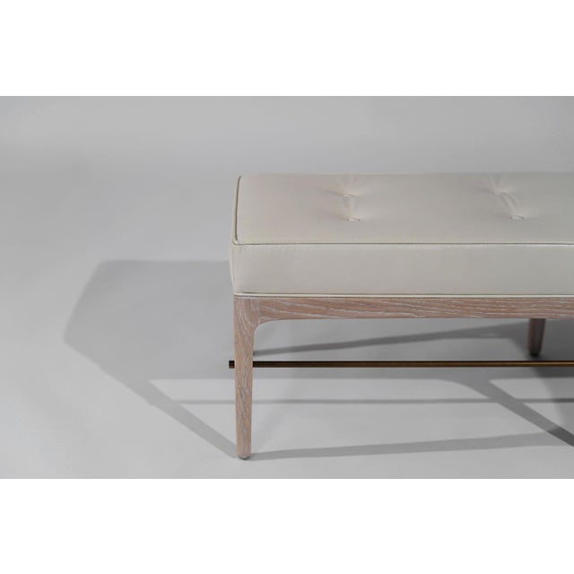 Off-white Carlos Solano-Granda Linear Bench in Limed Oak and Bronze Series 60 For Sale - Image 8 of 18