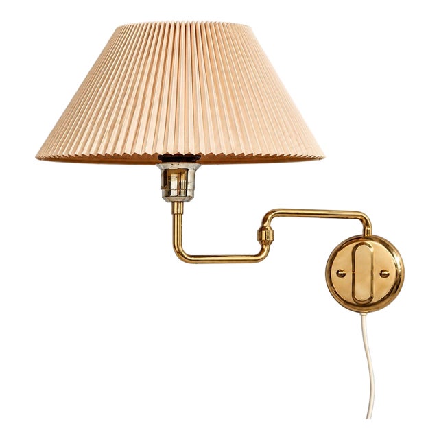 1970s Mid-Century Modern Raf, Swedish Modern, Articulating Wall Light, Brass For Sale