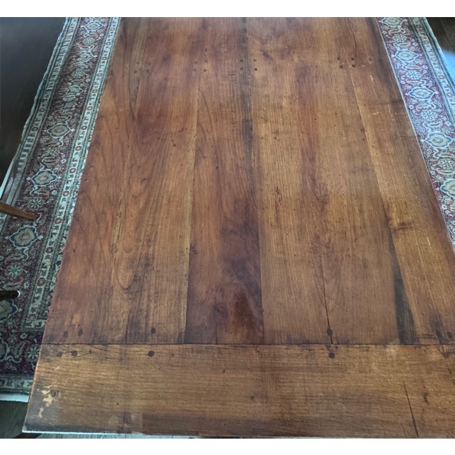 19th Century European Farmhouse Worktable/Refectory Table With 3 Drawers For Sale - Image 4 of 15