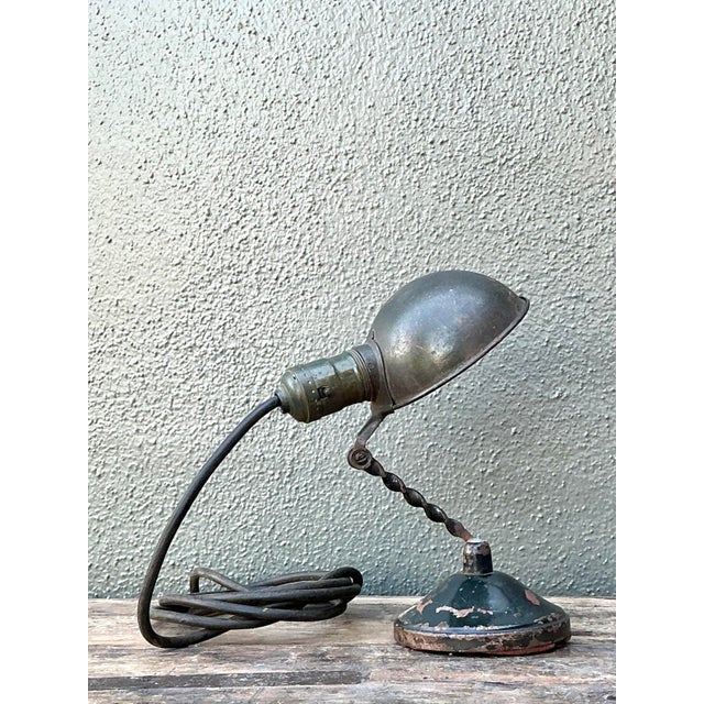 Vintage Industrial Articulated Desk Lamp With Clip For Sale In West Palm - Image 6 of 12