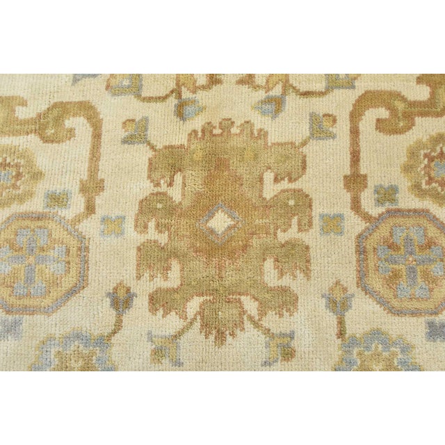 Textile Oushak Rug 5’9” X 8’8” Ivory Wool Traditional Hand-Knotted Oriental Carpet For Sale - Image 7 of 12