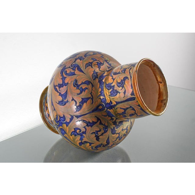 Ceramics Vase in Hand-Glazed Majolica by Alfredo Santarelli, Italy, 1920s For Sale - Image 12 of 15