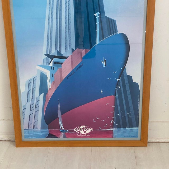 2000 - 2009 Cargo Ship French Line CMA CGM 2000 Transatlantic Poster by Richard Roussel For Sale - Image 5 of 7