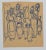 Moroccan female players is an original blue china ink drawing realized by Helen Vogt, in 1930. The state of preservation...