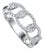 Late 20th Century 14K White Gold Diamond Swirl Chain Link Band Ring, Size 7 For Sale