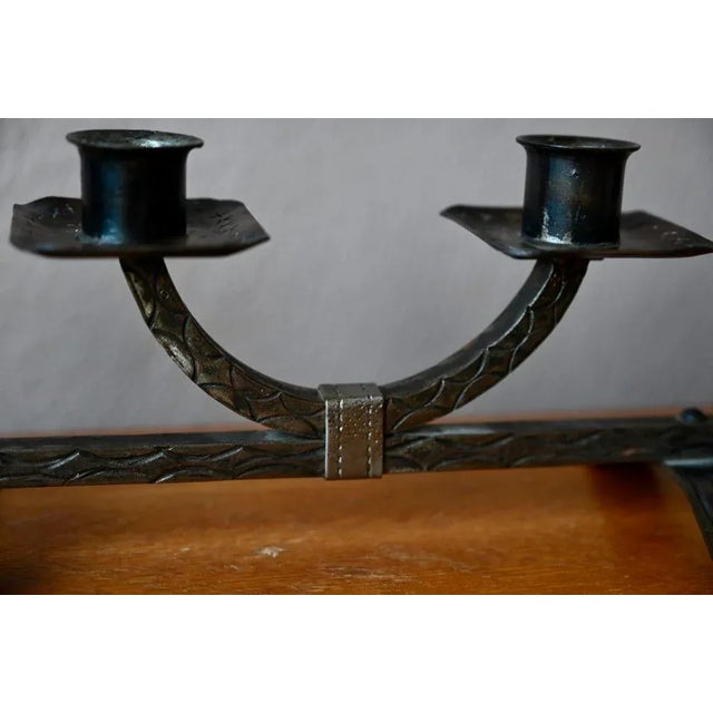 Brutalist Brushed Metal Candleholder, 1970s For Sale - Image 9 of 11