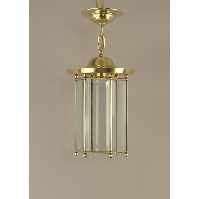 Metal Art Deco Viennese Pendant Chandelier with Hand-Cut Glass, 1920s For Sale - Image 7 of 10