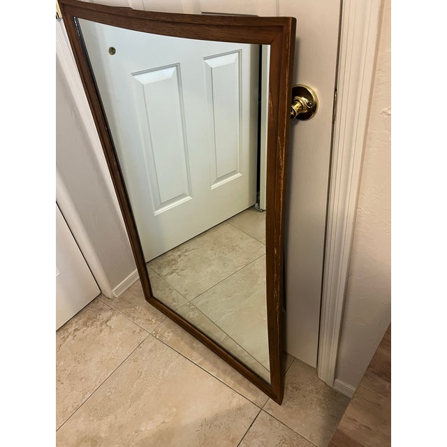 1960s Broyhill Sculptra Mid Century Modern Walnut Framed Wall Mirror For Sale - Image 12 of 12