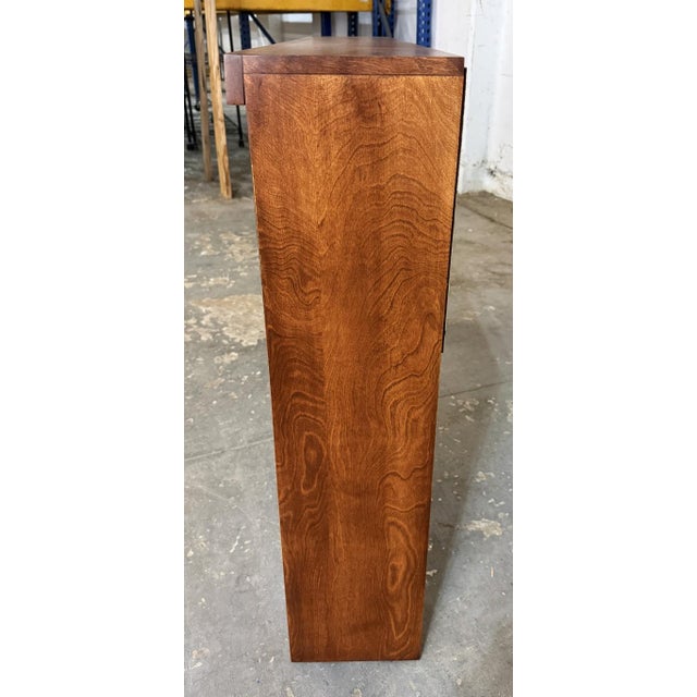 Late 20th Century Full Size Cherry Bookcase Headboard With Drawers & Cubbies For Sale - Image 11 of 15