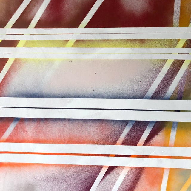 Abstract Abstract Architectural Oil Painting by Erik Sulander 48x48 For Sale - Image 3 of 7