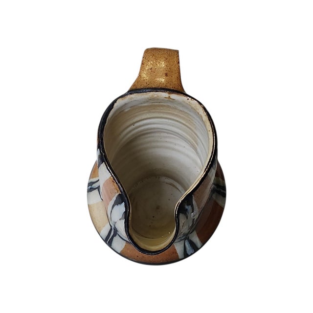 Late 20th Century Vintage Suze Lindsay Fork Mountain Pottery Pitcher For Sale - Image 5 of 6