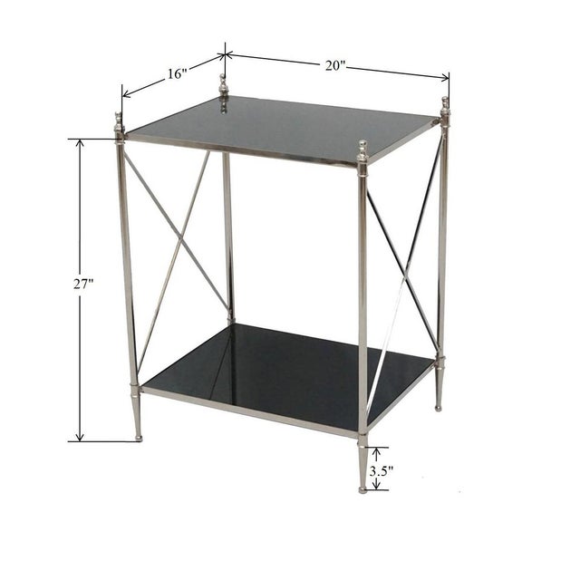 Wade Contemporary Square Accent Side Table With Black Mirror Top Chairish