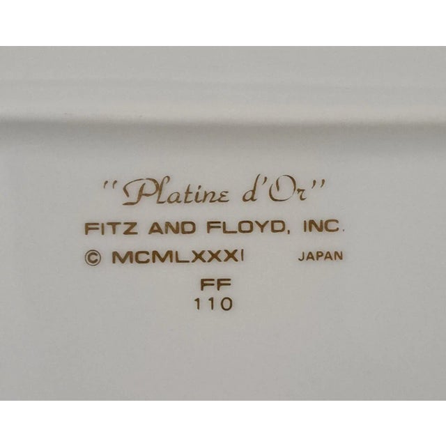 Ceramic Vintage Fitz & Floyd Platine d'OR Octagonal Serving Vegetable Bowl, Japan For Sale - Image 7 of 7