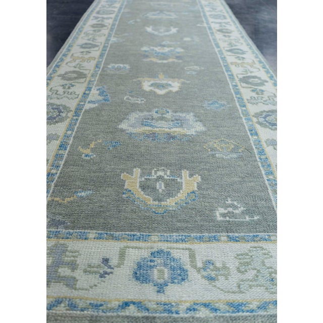 Textile Turkish Oushak Rug 2'11" x 10'5" #19171 For Sale - Image 7 of 8