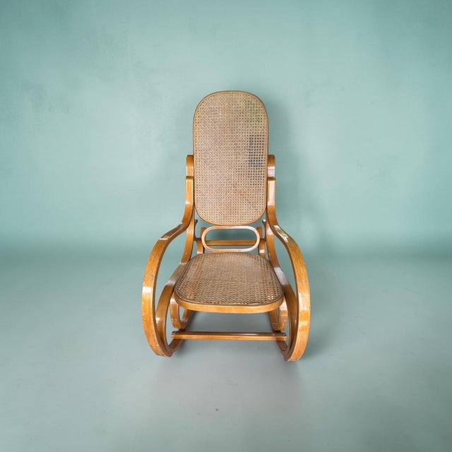 Wood Vintage Thonet-Style Bentwood Rocking Chair – C. 1970 For Sale - Image 7 of 14
