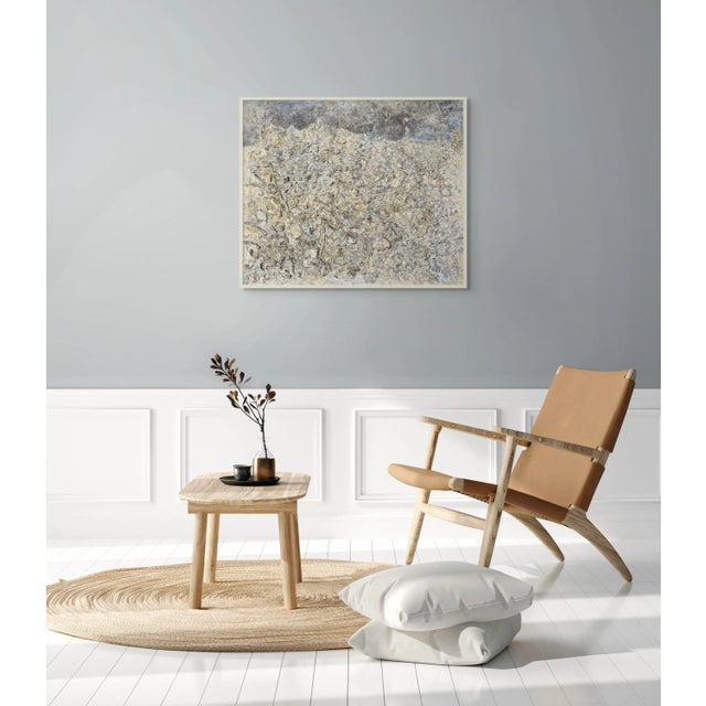 Original Abstract High Relief Neutral Palette Landscape - Oil Painting by Diane Grant For Sale - Image 9 of 11