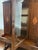 Transitional Antique Colonial Revival Walnut Mirrored Display Cabinet With Drawer, C. 1920s For Sale - Image 3 of 8