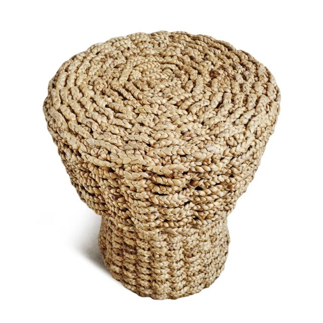 Contemporary Rattan Braided Rope Stool For Sale - Image 3 of 8