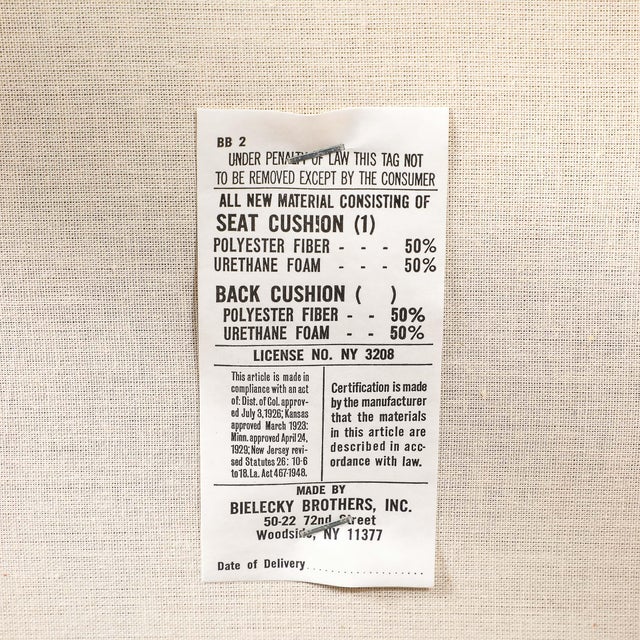 Mid-Century Rattan & Bamboo Wrapped & Upholstered Chair Signed Bielecky Brothers For Sale - Image 14 of 17